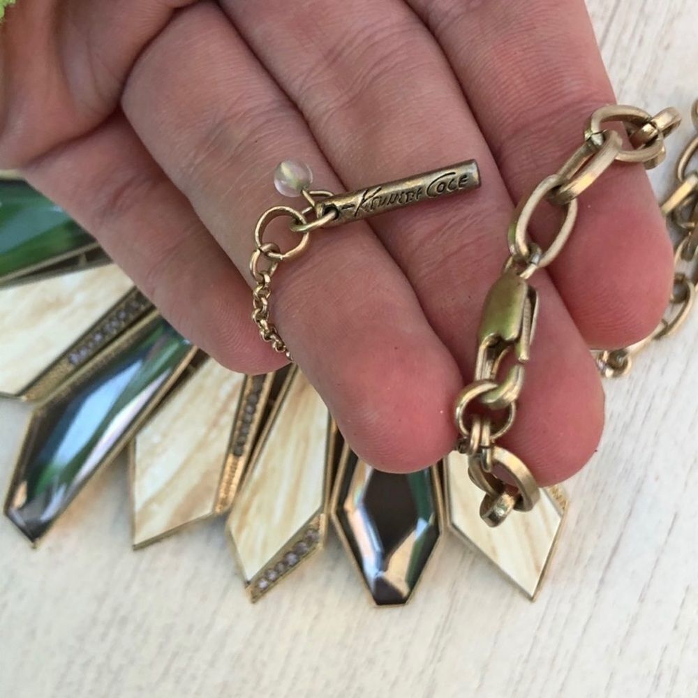 Kenneth Cole Geometric Rhinestone Statement Necklace - Picture 6 of 11